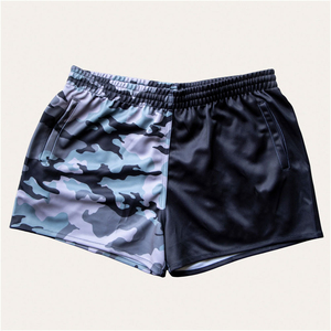 Shorts de rugby unisexes personnalisés, imprimés numériquement, respirants, avec poches, 100 % polyester, séchage rapide, imperméables, taille élastique, pour hommes - Product Image 6