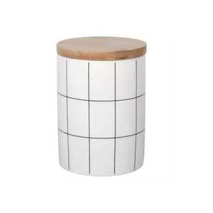 Classic Metal <b>Storage</b> <b>Container</b> with Wooden Lid <b>for</b> <b>Kitchen</b> Pantry <b>Storage</b> Organization and Countertop Decor - Product Image 2