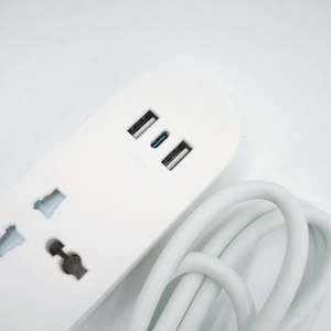 Regleta de Enchufes de Cobre de 3 Tomas con Interruptor, Personalizable, Esencial para Dormitorios Universitarios, Modelo 10A - Product Image 2