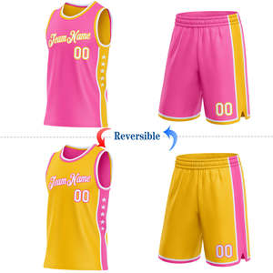 Sublimation Custom Reversible Basketball Jersey Uniform Set Men and Women Breathable Shorts Customized Colors Summer Wear OEM - Product Image 1