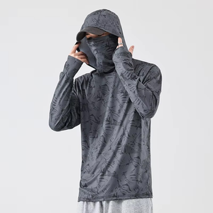 Ropa de Pesca de Secado Rápido con Protección UV de Alta Calidad, Camuflaje Azul y Rojo con Diseño de Espina de Pescado Personalizado, Camisas de Pesca de Manga Larga - Product Image 6