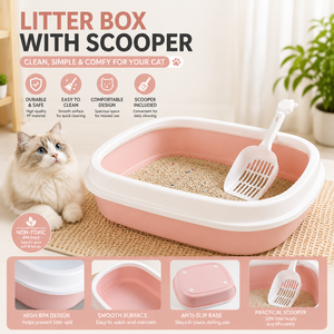 Bac à litière pour chat en plastique moderne, autonettoyant, antibactérien, non toxique, facile à nettoyer, sûr pour les chats et les chatons - Fournisseur en gros - Product Image 1