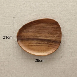 Assiette à apéritif artisanale en bois massif de chêne irrégulier - Product Image 6