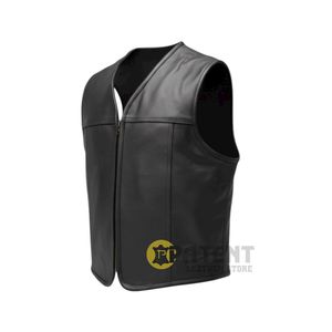 Wholesale Patent Leather Industries Genuine Leather Men's Winter Breathable Windproof Outdoor <b>Vest</b> OEM Custom Service Bulk - Product Image 2