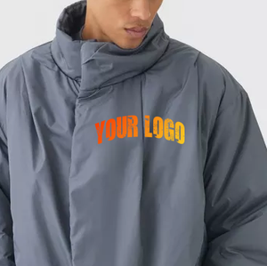 High Quality Men's Casual Winter Puffer Jacket Stand Collar Zipper Long Waterproof Windproof Cotton Filled Padded Worsted Fabric - Product Image 3
