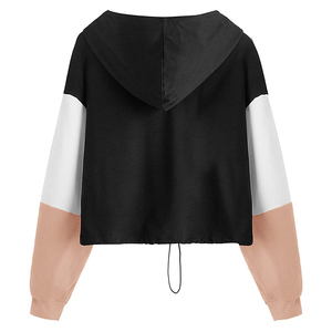 Women's Cropped Hoodie <b>Long</b> <b>Sleeve</b> Wholesale Custom Logo Winter Sweatshirt <b>Tops</b> Cotton For <b>Gym</b> Winter Wear - Product Image 3