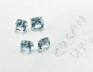 Piedra Preciosa Suelta de Aguamarina, Corte Cojín 4x4mm, Azul Claro, para Diseño de Collares Finos, Piedras Calibradas - Product Image 5