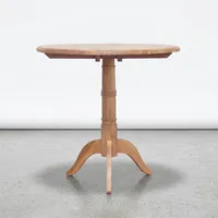Table ronde d'extérieur en teck, base en bois massif, mobilier de patio durable, finition naturelle
