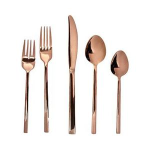 Juego de Cubiertos Modernos de Acero Inoxidable Color Oro Rosa, Juego de Utensilios Plateados de Lujo con Diseño de Palillos - Product Image 5