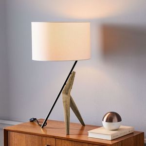 Modern Drum Table Lamp Solid Wood Base Metal Stand <b>Bedside</b> <b>Reading</b> <b>Light</b> for Living Room Bedroom - Product Image 3