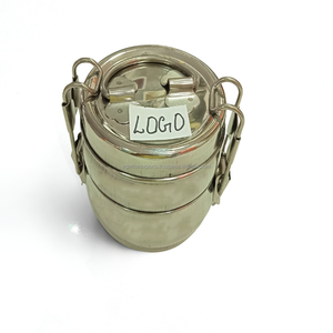 Boîte à lunch en acier inoxydable à trois étages, étanche, capacité de 650 ml, légère et facile à transporter pour le bureau et les voyages - Product Image 1