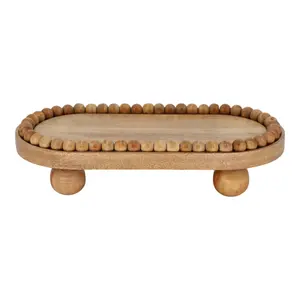 Plateau en bois haut de gamme pour cadeaux d'entreprise, fait main, style ferme, plateau de service en bois moderne, plateau organisateur de coiffeuse en bois, sûr - Product Image 6