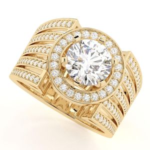Anillo de Compromiso de Oro Rosa con Diamante Cultivado en Laboratorio de Corte Redondo, Estilo Único y Elegante para Mujer - Product Image 2