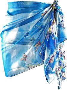 Women's <b>Short</b> <b>Sarong</b> Wrap Skirt Chiffon Swimsuit Cover up Beach Pareo Wraps - Product Image 3