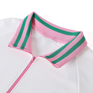 Custom Sorority <b>White</b> Quarter Zip <b>Sweatshirt</b> Unisex Wholesale Apparel Supply With Private Label Options Apparel Sourcing - Product Image 5