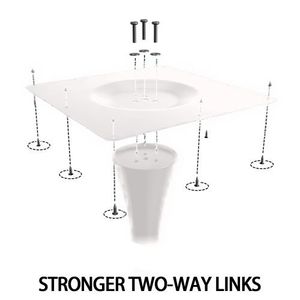 Tavolo da Pranzo Rotondo Moderno con Texture Marmorizzata, Piano in MDF e Base in Acciaio per Cucina, Stile Tulip - Product Image 6