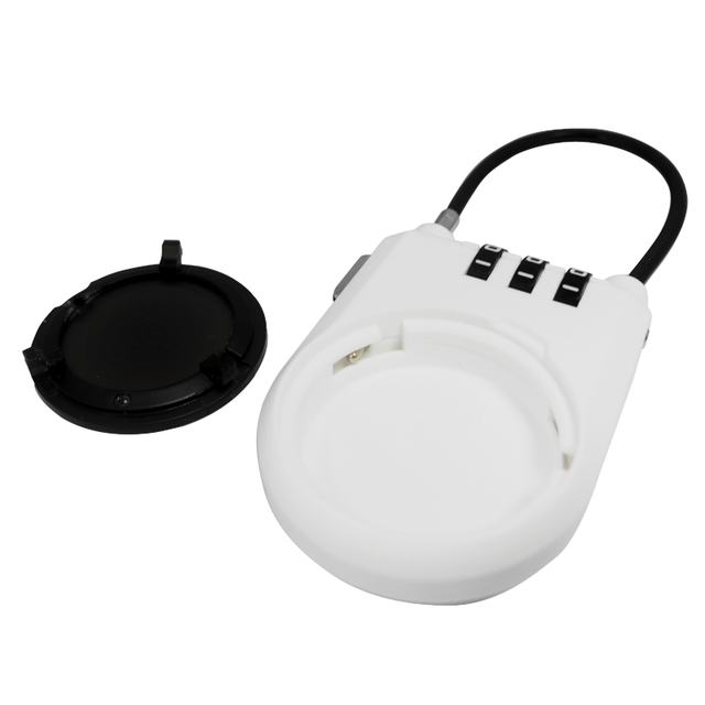 Hard ABS White AirTag Combination Lock Lightweight Secure Holder for Bike/Motorcycle