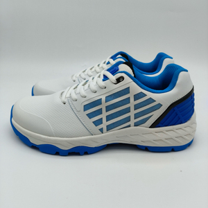 Chaussures de cricket respirantes pour hommes, blanches et bleues, tige synthétique, semelle en caoutchouc antidérapante - Product Image 5