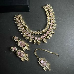 2026 Wholesale Fashion Colored Zircon Earring Necklace Jewelry <b>Set</b> for Women Artificial Wedding Jewelry - Product Image 6