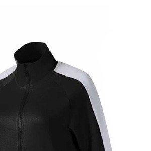 Women's <b>2</b>-<b>Piece</b> Sporty Tracksuit <b>Set</b> Full Sleeve Knitted Breathable Black With <b>White</b> Side Stripe Regular Fit All Seasons - Product Image 3