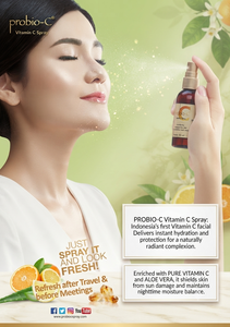 PROBIO C Vitamin C <b>Spray</b> Alcohol Free Luxury Skin Toner Facial <b>Moisturizing</b> Refreshing Face Mist 50 ml for All Skin Types - Product Image 2