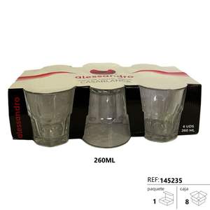 Vasos de Cristal Casablanca Water, Paquete de 6 Unidades, 260 ml - Product Image 1