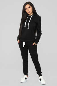 Women <b>Two</b> <b>Piece</b> Hoodie <b>Set</b> Fleece Jogger Tracksuit Urban Streetwear Wholesale Apparel Supplier USA - Product Image 2