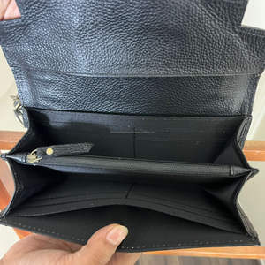 Portefeuille élégant pour femme, pochette à main en cuir travaillé à la main, grande capacité, motif à carreaux, rangement multi-compartiments - Product Image 6