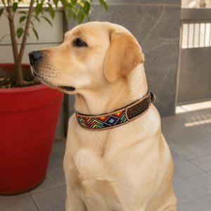 Western Pattern Hand Tooled Leather Dog Collar Skull Hand Tooled Pet Collars Soft Durable Wholesale Bulk Product - Product Image 3