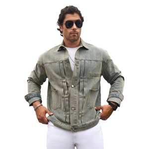 Veste en jean délavé rétro en coton de qualité supérieure pour hommes fermetures à boutons vintage Service OEM d'hiver de style Hip Hop personnalisé disponible - Product Image 1