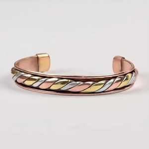 Brazalete Magnético de Cobre, Chapado en Oro Natural Puro, para Terapia de Artritis o Regalos, Artesanía en Metal - Product Image 1