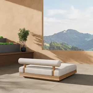 Ferly Nieuw Design Luxe Relax Recreatie Lounge Meubels Outdoor Teak Lounge Stoel Met Ronde Rugleuning Voor Pitao