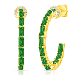 <b>Hoops</b> earrings Diamond Earrings Gold And <b>Silver</b> Earrings Lab Grown Diamond Earrings Fine Jewelry for Women - Product Image 1