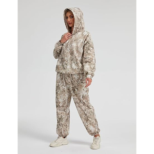 Ensemble de survêtement monochrome pour femmes, sweat-shirt minimaliste et pantalon large, camouflage - Product Image 3