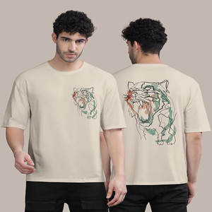 T-shirts pour hommes de style simple de haute qualité personnalisés, tie-dye, grande taille, épaules dénudées, 100% coton, streetwear - Product Image 4