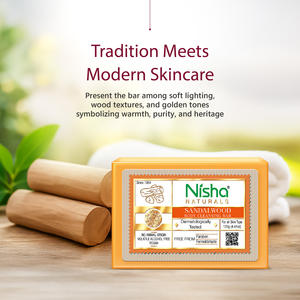 Barra Limpiadora Corporal Sólida de Sándalo Nisha 125g Sin Parabenos Vegana Hidratante para Piel Suave Todo Tipo de Piel Hombres Mujeres - Product Image 5