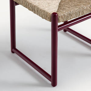 Chaise de salle à manger en rotin tressé à la main avec dossier en cannage, design moderne, durable, structure en osier naturel et pieds en bois de chêne - Product Image 3