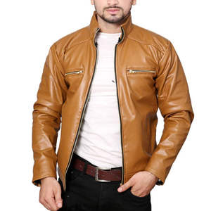 Veste en cuir pour homme à col montant, manches longues, logo personnalisé, design tendance, décontractée, imperméable et respirante en peau de mouton – Excellent rapport qualité-prix - Product Image 6