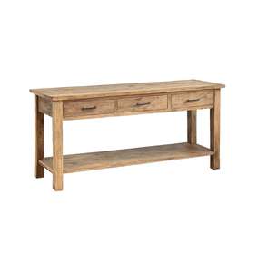 Mesa Consola de Entrada de Madera Maciza Hecha a Mano de Primera Calidad con Tres Compartimentos de Cajones, Superficie Ancha y Base Resistente - Product Image 4