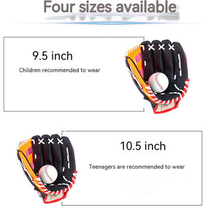 Gant de baseball à doigts entiers bleu et blanc en PU pour droitier avec fermeture auto-agrippante antidérapant toutes saisons pour adulte H Web - Product Image 4