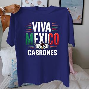 Bandera española Larga vida México puro algodón Mujer camiseta ajuste cómodo - Product Image 3