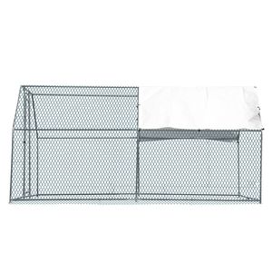 Pollaio Grande in Metallo 13.1x9.8x6.5ft con Recinto Esterno, Gabbia per Polli con Copertura Impermeabile, Tetto ad Arco, Robusto e Zincato - Product Image 3