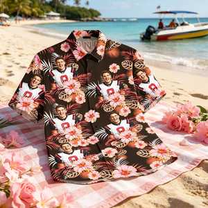 Chemise Hawaïenne Personnalisée pour Homme Adulte, Impression Photo, Design Tropical, Tissu Lin/Coton, Service ODM, 5XL, Anti-UV, Respirante - Product Image 2