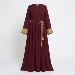 2025 OEM Kimono Outwear Abaya High Stretch Soft Thicker Polyester Fabric Muslim Women V Neck Long Sleeve Party Ramadan Wedding - Product Image 1