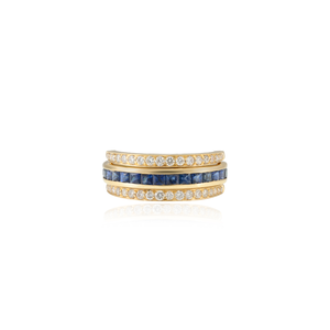 Anillo Mágico Convertible de Oro Sólido de 18K con Esmeralda, Zafiro y Diamante de 14K, Certificado por IGI - Product Image 3