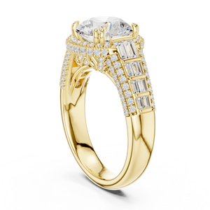 Anillos de Compromiso, Boda y Aniversario Clásicos de Diseñador, Diamante Cultivado en Laboratorio de Corte Redondo de 3 CT, Color E, VS1, Anillo de Oro Sólido de 14K - Product Image 3