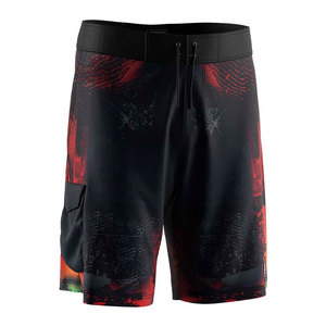 Shorts de Pesca para Hombre con Estampado por Sublimación, UPF 50, Secado Rápido, Poliéster, Patrón Negro y Rojo, Traje de Baño para Adultos - Product Image 5