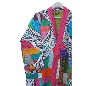 Chaqueta Larga de Trabajo para Mujer, Manga Larga, Elegante, Casual, Invierno, Estilo Vintage Kantha, de Secado Rápido, Bata para Dormir - Product Image 2
