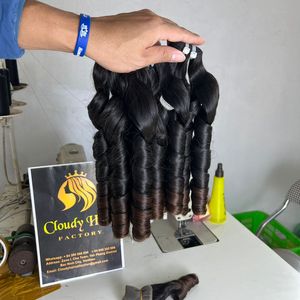 Fabricant Vietnamien 100% Haute Qualité Cheveux Bruts Noir Bounce Curl Trame Machine Double Dessiné Faisceau de Cheveux Humains 30 Pouces - Product Image 4