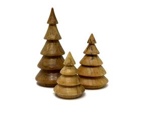 Juego de Decoración Navideña de Madera, 3 Piezas, Decoración Rústica Hecha a Mano para Mesa, Tema Forestal, Forma Triangular, Decoración Invernal para el Hogar - Product Image 4